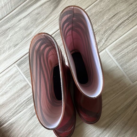 Burberry Ombre Raspberry Rain Boots/Booties Plaid 37 - Picture 6 of 7